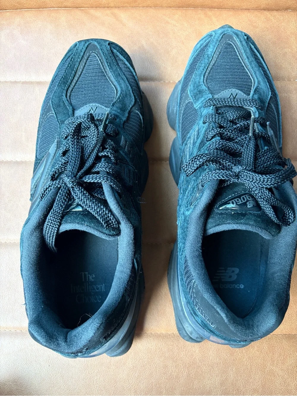 New Balance 9060 sneakers in a Triple Black colorway